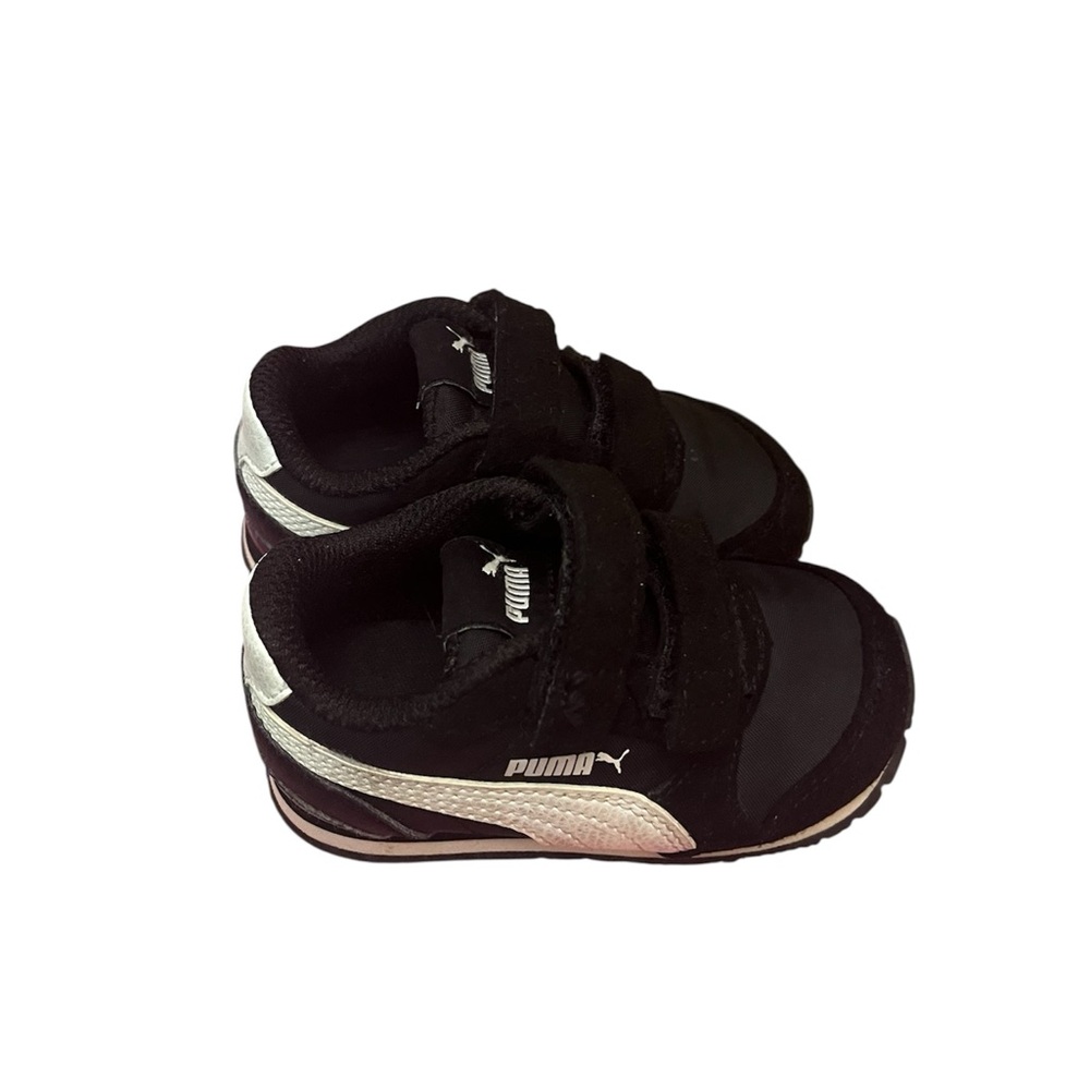 Puma Kids Black Sneakers with Velcro